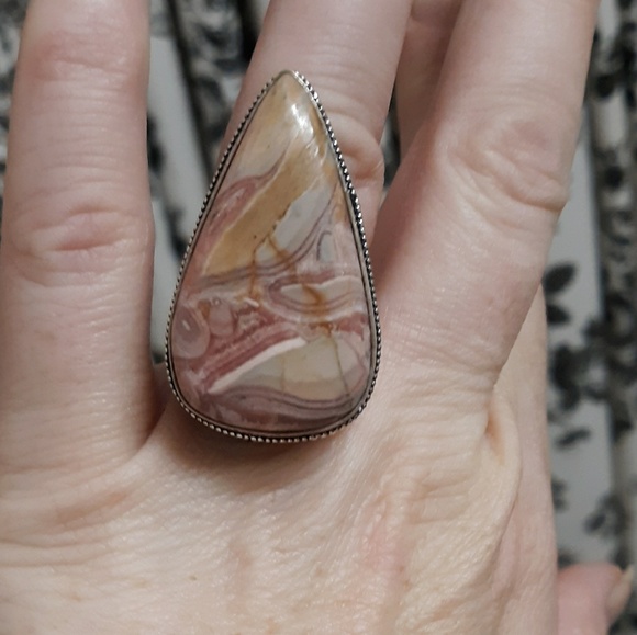 New Crazy Lace Agate 925 Silver Ring. - Picture 5 of 8